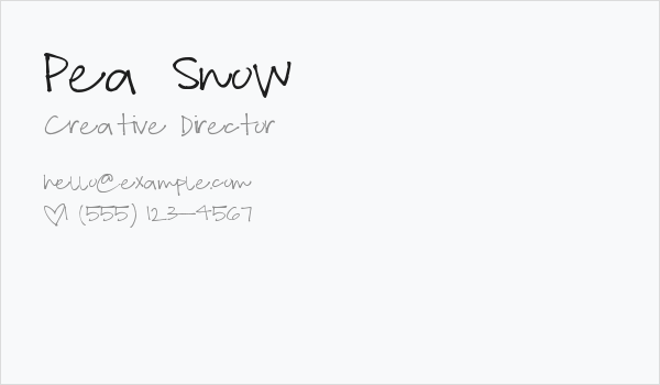 Pea Snow Business Card