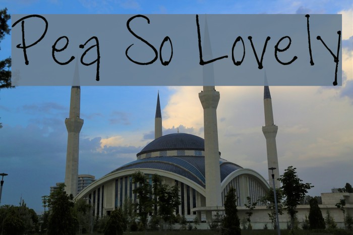 Pea So Lovely Font examples