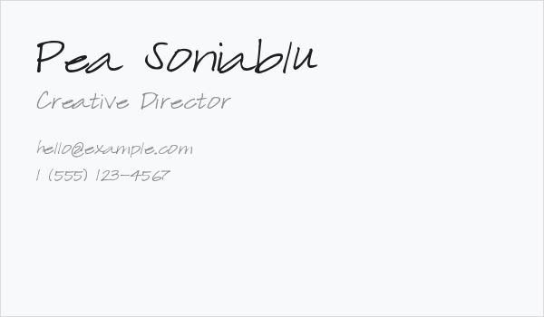 Pea Soniablu Business Card
