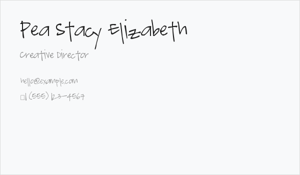 Pea Stacy Elizabeth Business Card