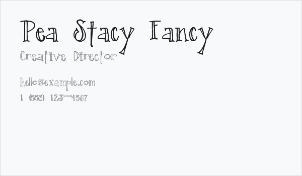 Pea Stacy Fancy Business Card