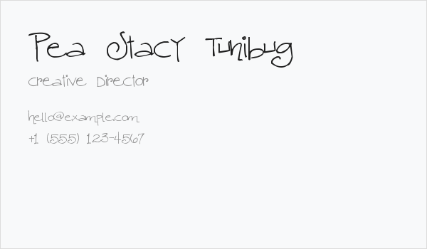 Pea Stacy Tunibug Business Card