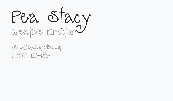 Pea Stacy Business Card