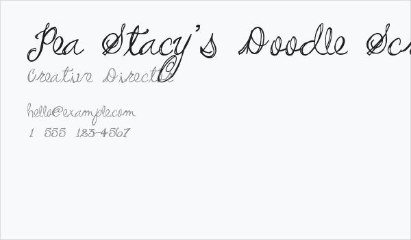 Pea Stacy's Doodle Script Business Card