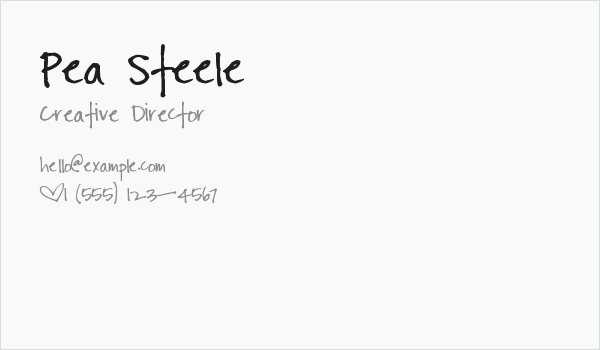 Pea Steele Business Card