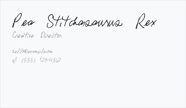 Pea Stitchasaurus Rex Business Card