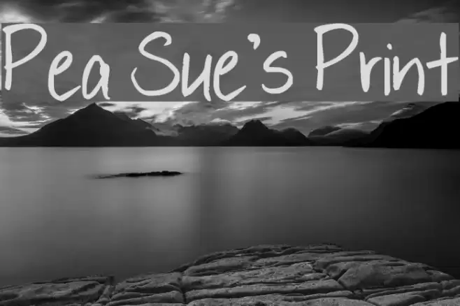 Pea Sue's Print Font examples