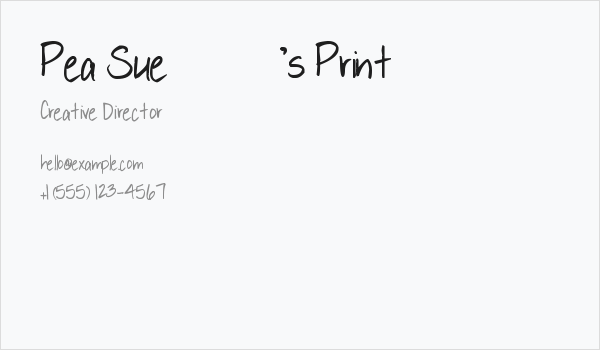 Pea Sue's Print Business Card