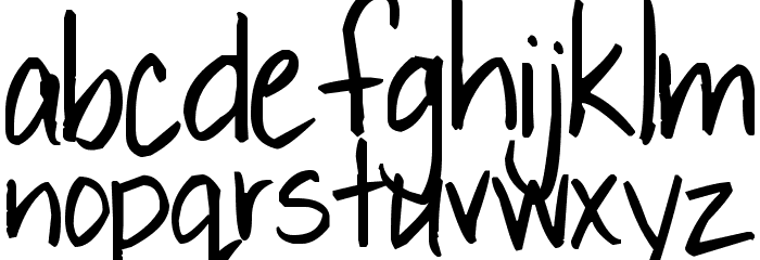 Pea Sue's Print Font LOWERCASE