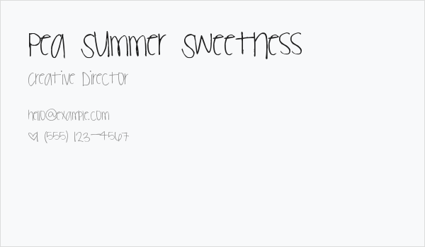 Pea Summer Sweetness Business Card