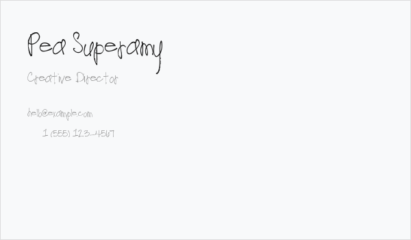 Pea Superamy Business Card