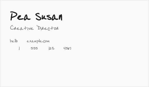 Pea Susan Business Card