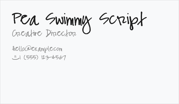 Pea Swimmy Script Business Card