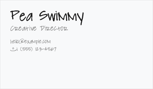 Pea Swimmy Business Card