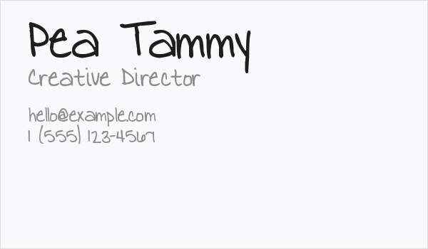Pea Tammy Business Card