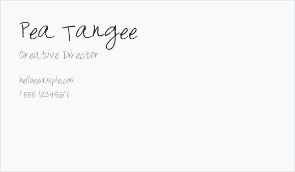 Pea Tangee Business Card