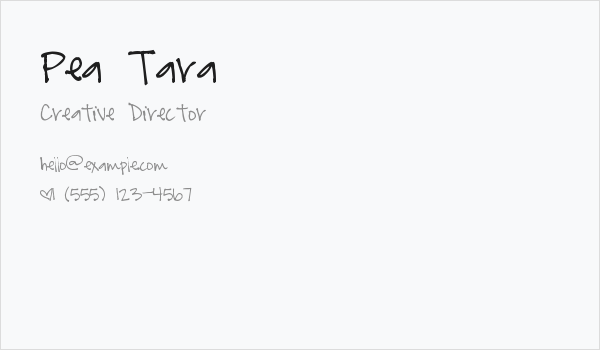 Pea Tara Business Card