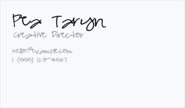 Pea Taryn Business Card