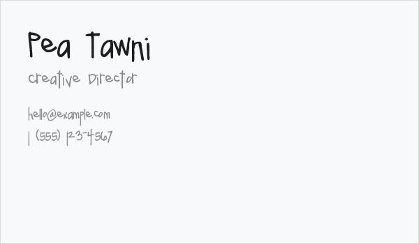Pea Tawni Business Card