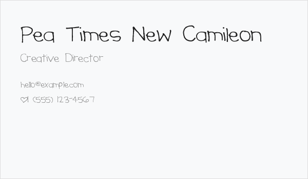 Pea Times New Camileon Business Card