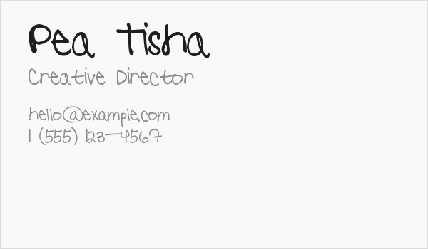 Pea Tisha Business Card