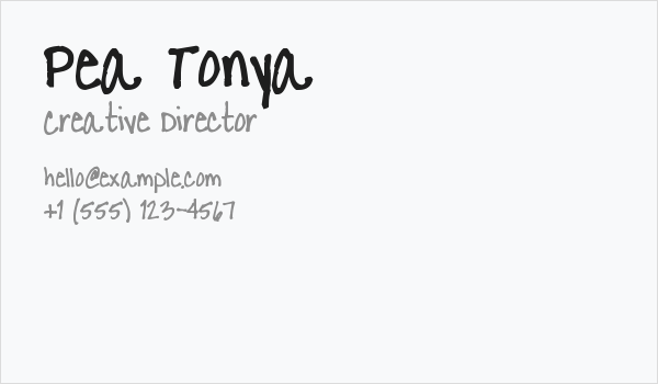 Pea Tonya Business Card