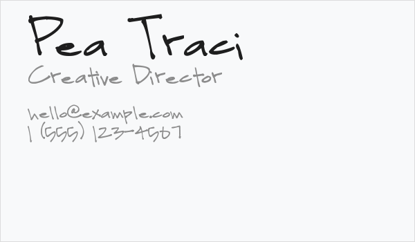 Pea Traci Business Card