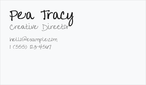 Pea Tracy Business Card