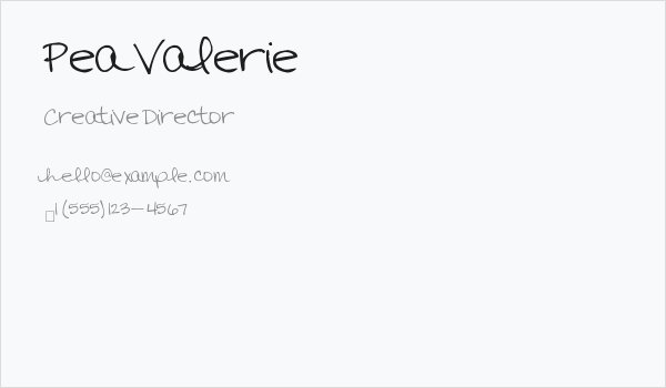 Pea Valerie Business Card