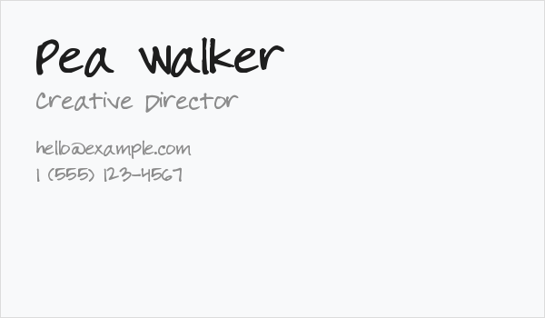 Pea Walker Business Card