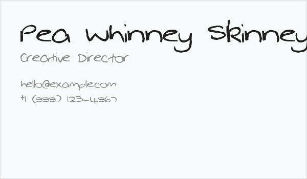 Pea Whinney Skinney Business Card