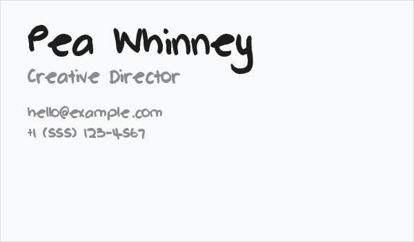 Pea Whinney Business Card