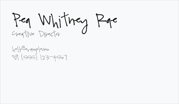 Pea Whitney Rae Business Card