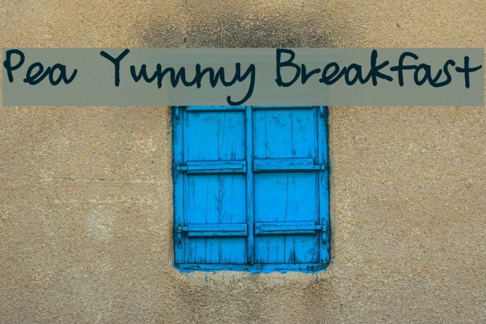 Pea Yummy Breakfast Fonte examples