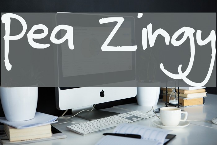 Pea Zingy Font examples