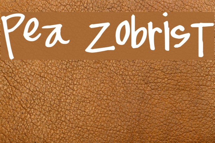 Pea Zobrist Font examples