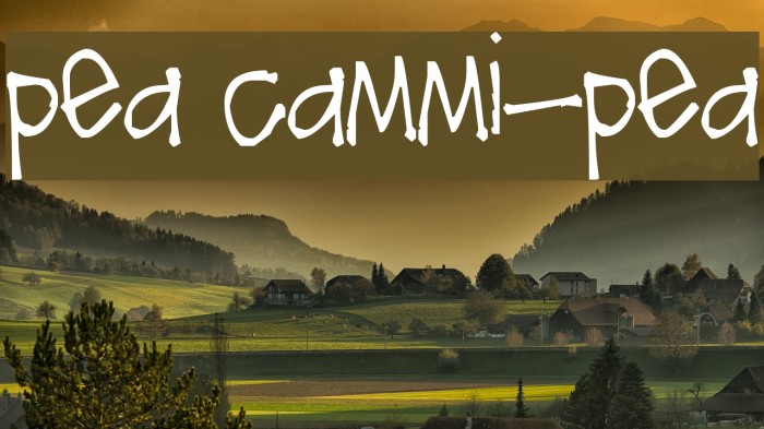 Pea cammi-pea Font examples