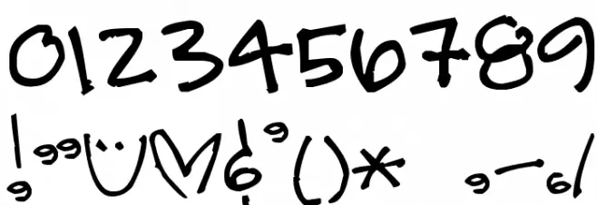 Pea kevinandamanda Funky Font OTHER CHARS