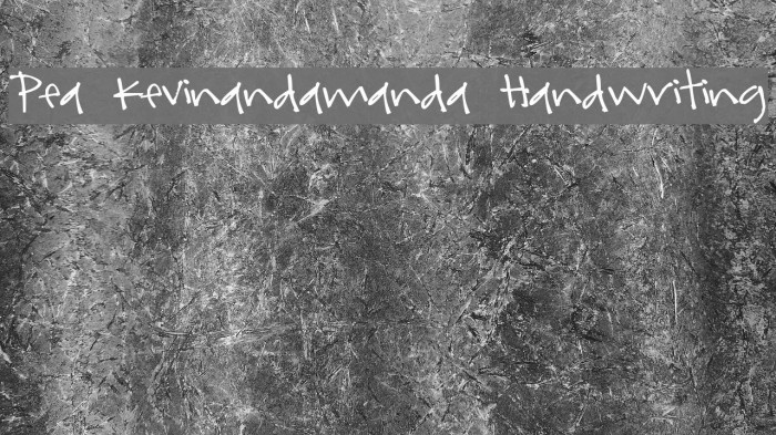 Pea kevinandamanda Handwriting Font examples