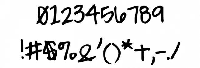 PeaMeaghan Font OTHER CHARS