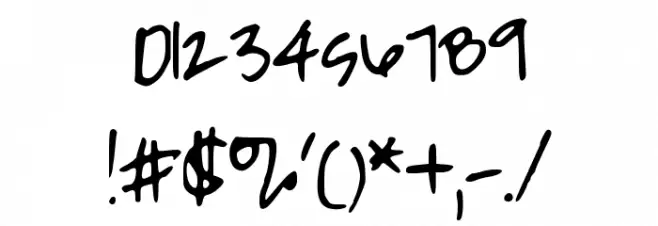 PeaMeaghanMessy Font OTHER CHARS