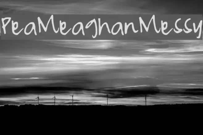 PeaMeaghanMessy Font examples