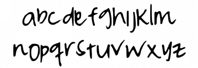 PeaMeaghanMessy Font LOWERCASE