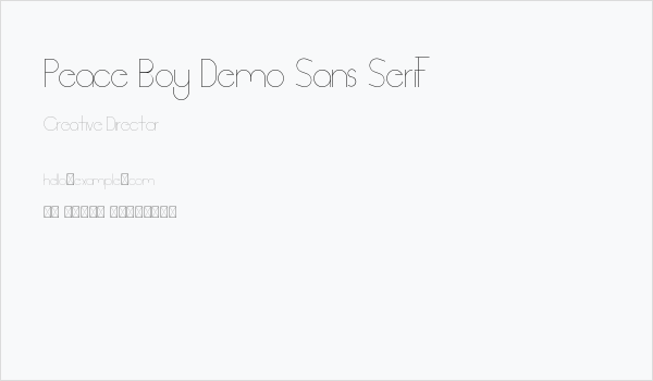 Peace Boy Demo Sans Serif Business Card