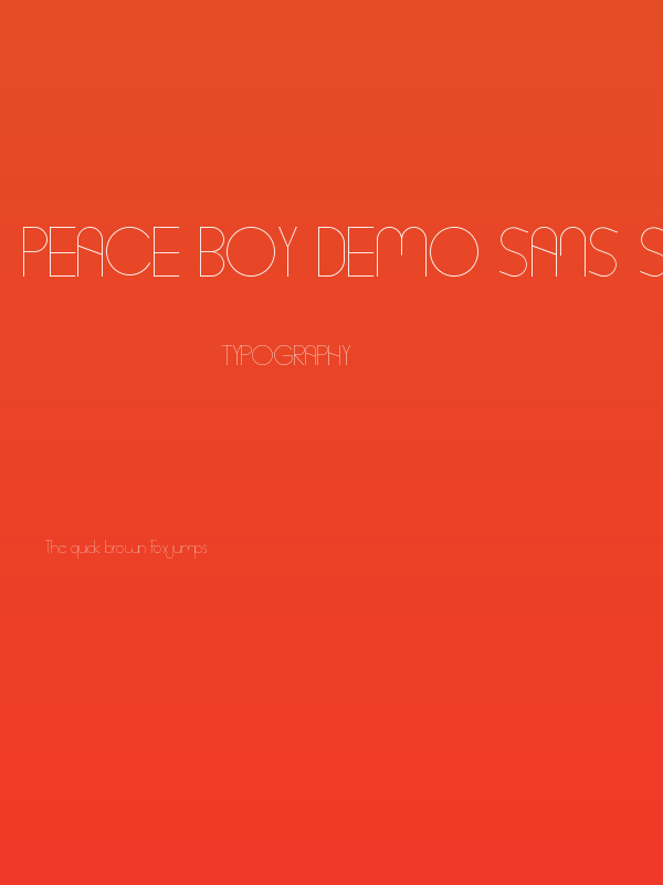 Peace Boy Demo Sans Serif Poster