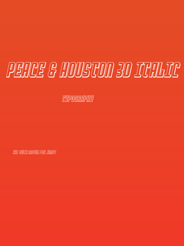 Peace & Houston 3D Italic Poster