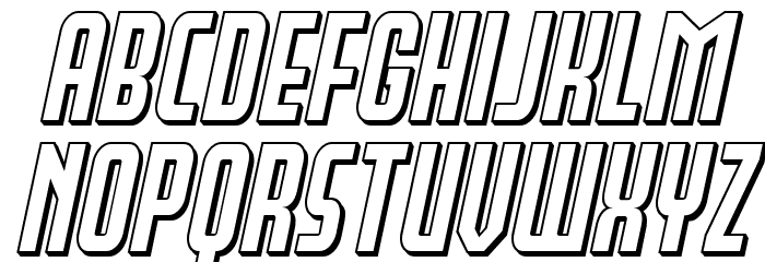 Peace & Houston 3D Italic Font LOWERCASE