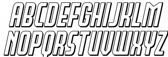Peace & Houston 3D Italic Font Litere mici