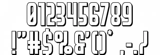 Peace & Houston 3D Font OTHER CHARS