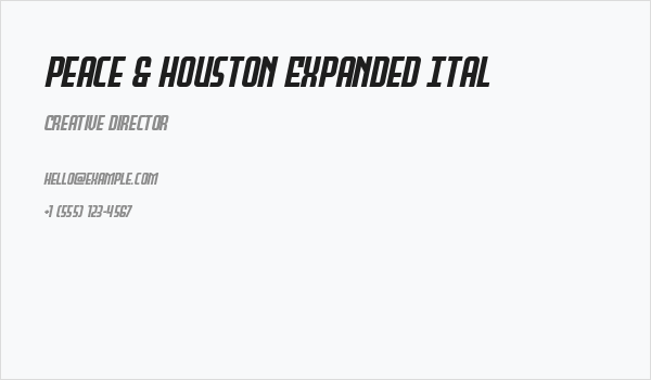 Peace & Houston Expanded Ital Business Card